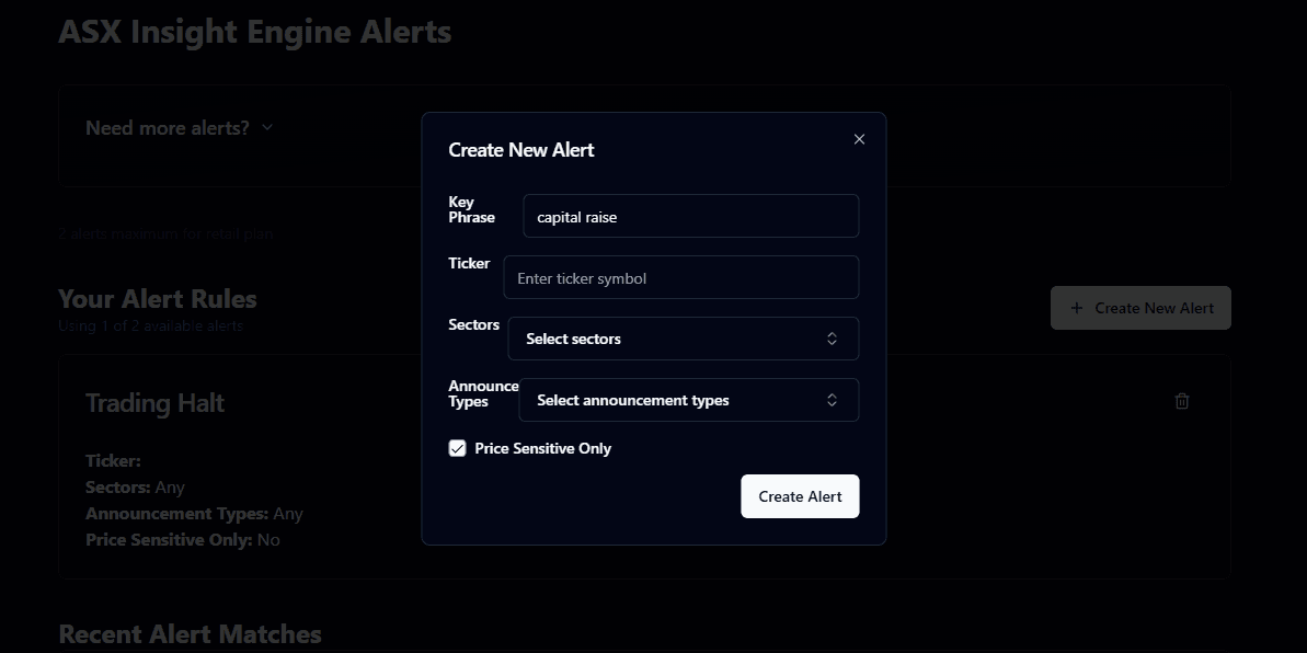 ASX Engine Dashboard