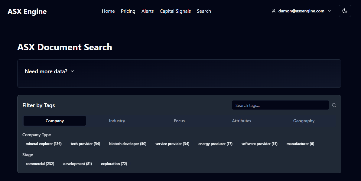 ASX Engine Search Demo